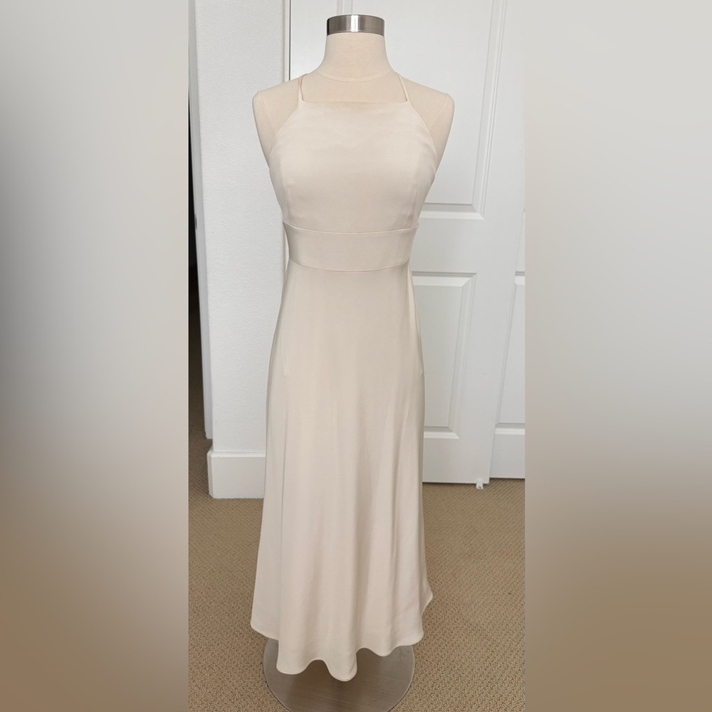 J. Crew Elegant Cream Halter Midi Dress